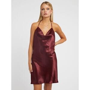 Guess Women's Taryn Cowl Neck Dress Size Medium Mystic Wine NWT